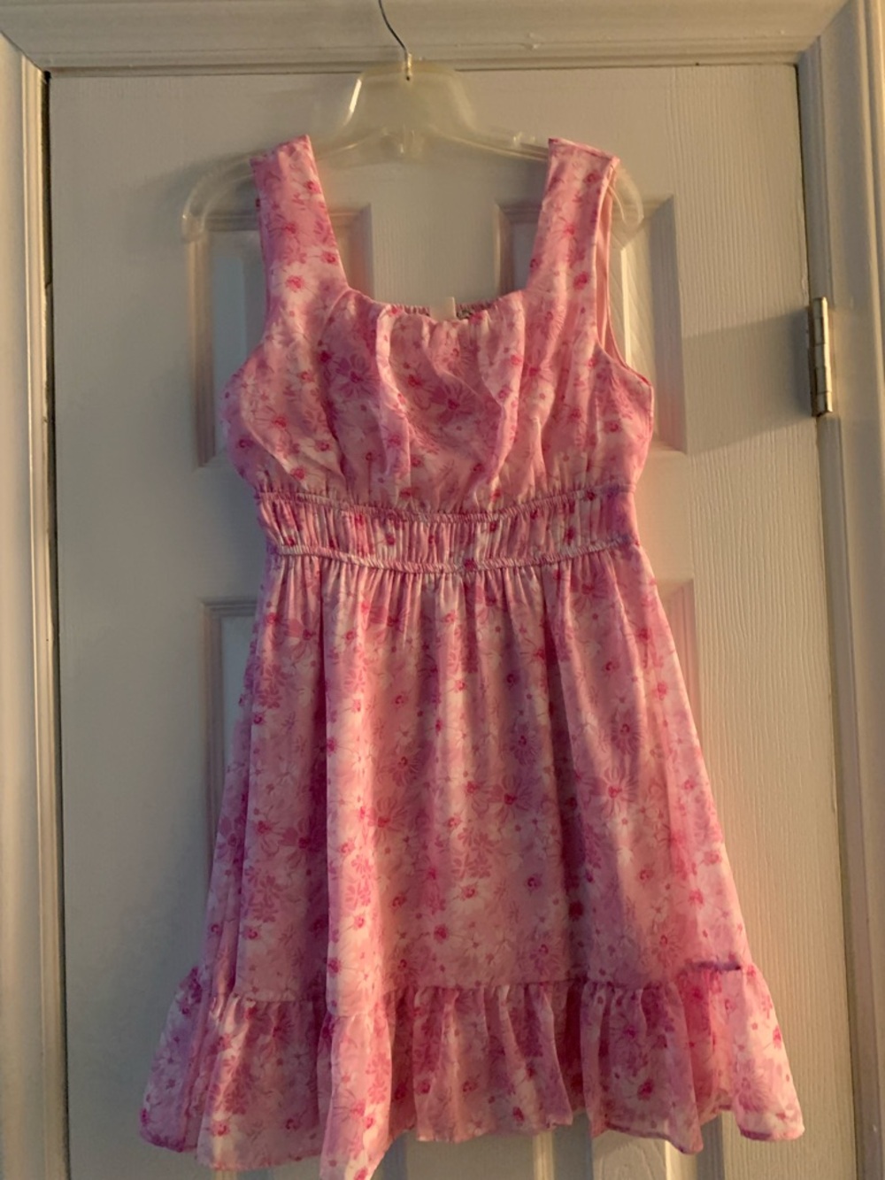Girls' large Pink Floral Sundress